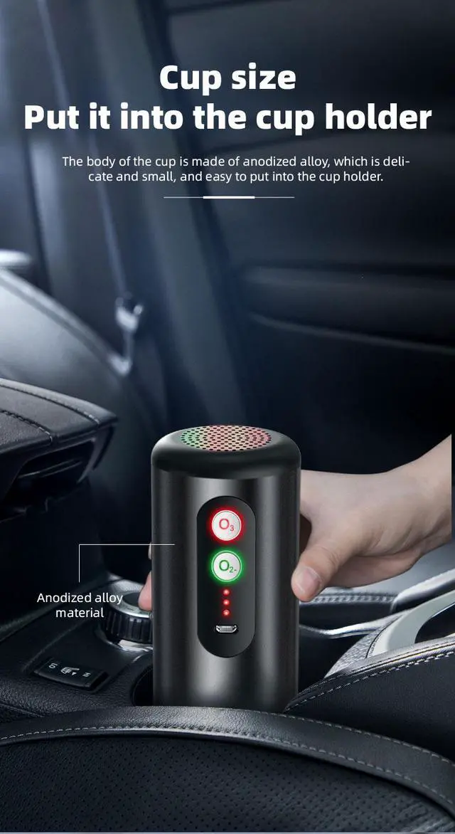 Alt view image 2 of 7 - Car Air Freshener Purifier Deep Space Ozone Difec Air Cleaner Diffuser New ozone disinfection locomotive travel small portable car sterilization air sterilizer Auto Vent Cleaner