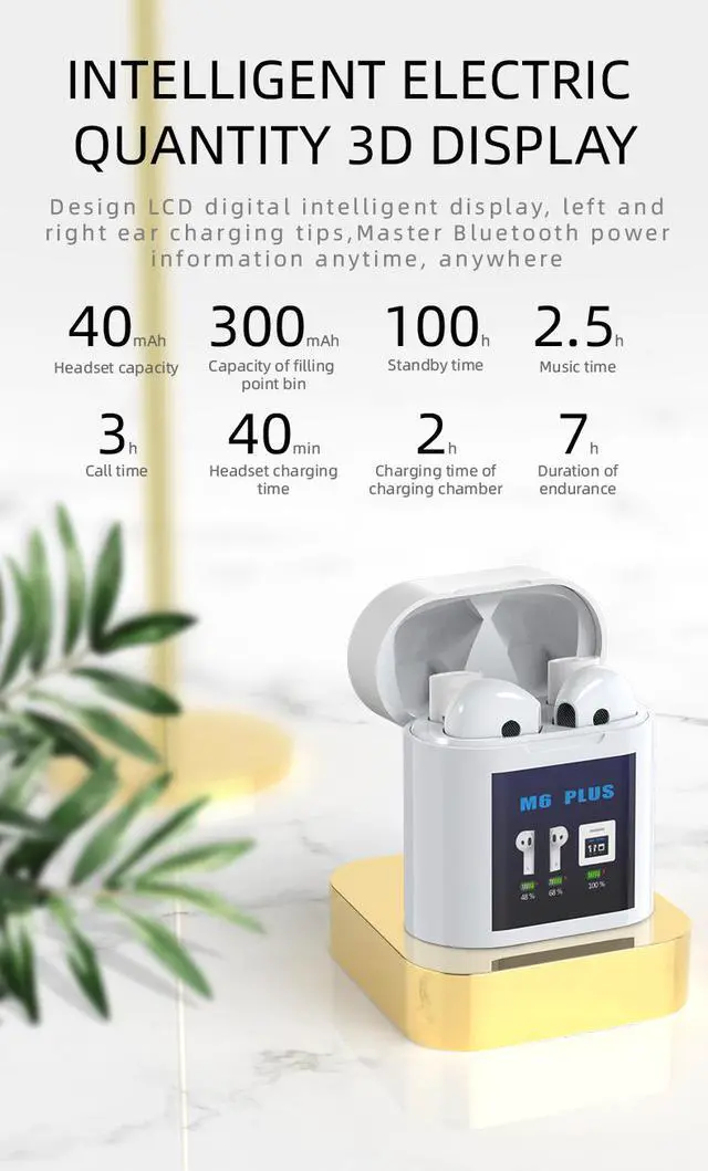 Alt view image 3 of 6 - TWS Bluetooth 5.0 Earphones Touch Control Wireless Bluetooth Headphones Sports Waterproof Headphone Headsets With Microphone for IOS/Android/Windows