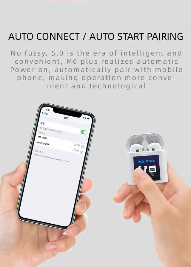 Alt view image 2 of 6 - TWS Bluetooth 5.0 Earphones Touch Control Wireless Bluetooth Headphones Sports Waterproof Headphone Headsets With Microphone for IOS/Android/Windows