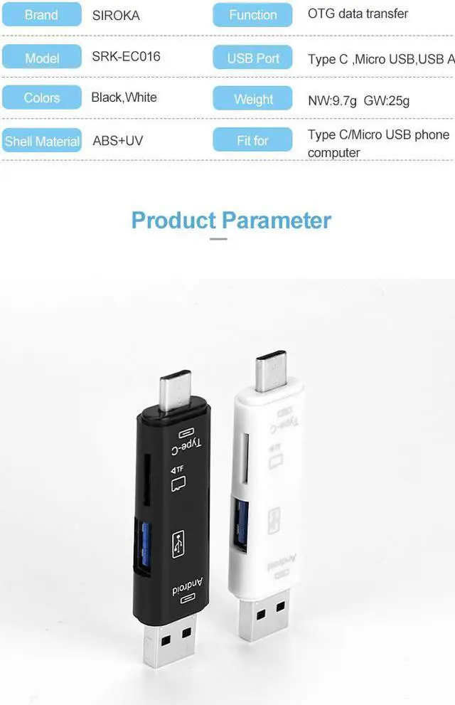 Alt view image 5 of 5 - Usb 3.1 Card Reader High Speed SD TF Micro SD Card Reader Type C USB C Micro USB Memory Multi-Function Card Reader/Writer OTG/USB for Mobile Phone,Laptop ,Computer