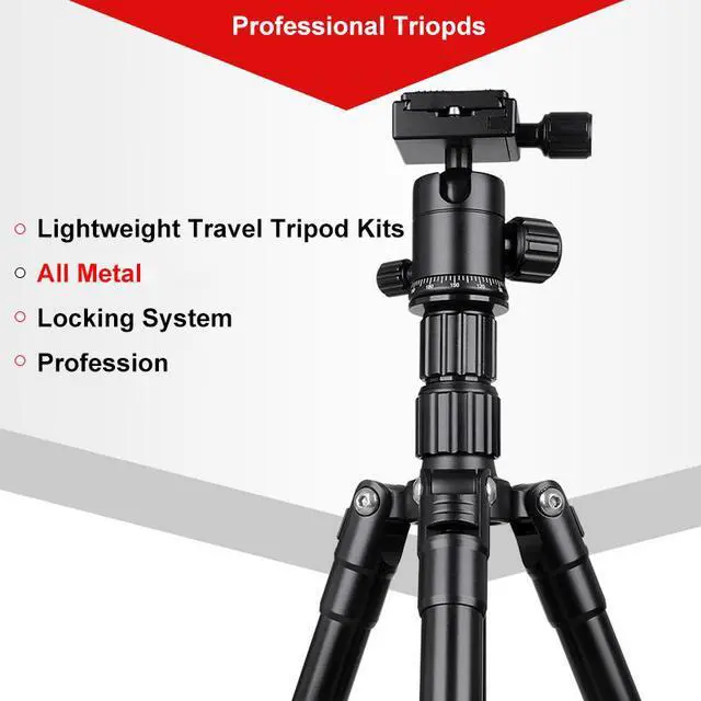 Alt view image 7 of 7 - SIROKA Professional 55 Inches  Portable Tripods for Gopro,SLR,Canera,Mobile Phone with 360 Degree Ball Head