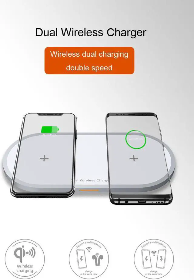 Alt view image 2 of 7 - SIROKA 2 In 1 Wireless Phone Charger 10 Watt Smart Magic Circle QI Wireless Desk Charger pad for Mobile Phones