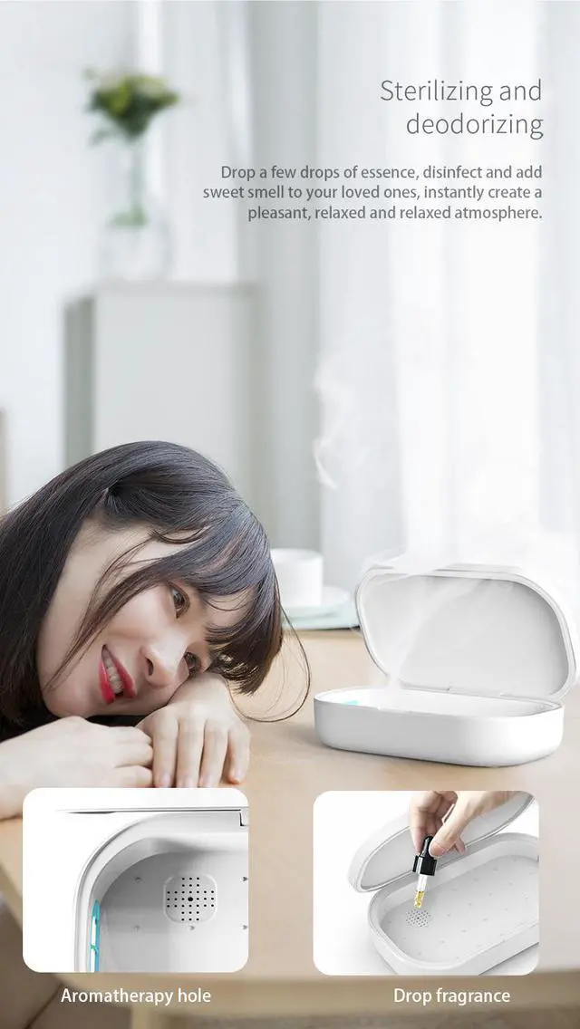 Alt view image 4 of 7 - 2 in 1 Wireless charger 10W ,Mobile Phone UVC LED Light Sterilizer Multifunctional Disinfecting box Bactericidal Lamp for Face Mask Mini Stuffs Sterilize Box
