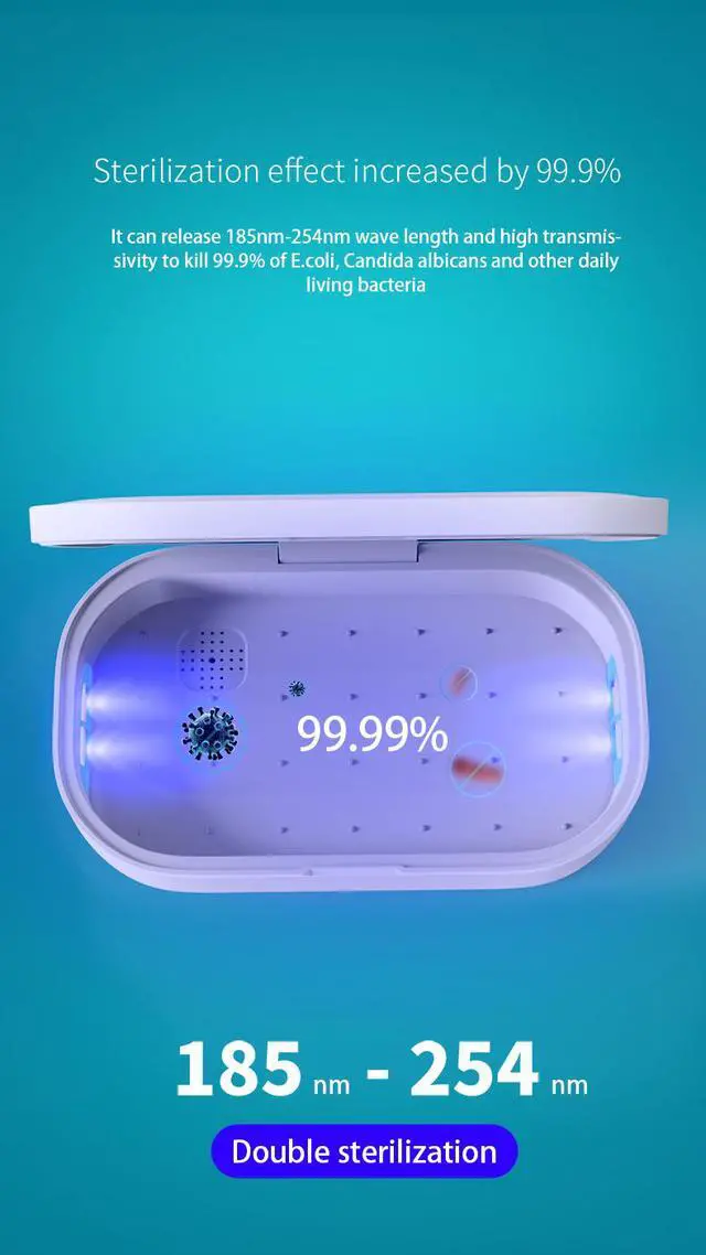 Alt view image 5 of 7 - 2 in 1 Wireless charger 10W ,Mobile Phone UVC LED Light Sterilizer Multifunctional Disinfecting box Bactericidal Lamp for Face Mask Mini Stuffs Sterilize Box