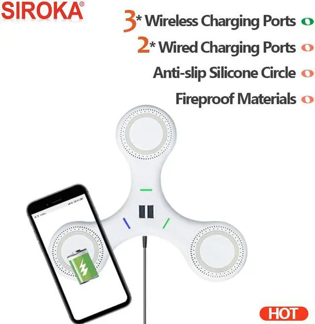 Alt view image 7 of 7 - 2020 Wireless Charging Car Charger Plates 3 in 1 Fast qi Wireless Charger Mobile Charger
