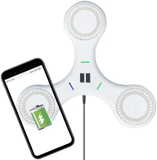 Alt view image 5 of 6 - 2020 Wireless Charging Car Charger Plates 3 in 1 Fast qi Wireless Charger Mobile Charger