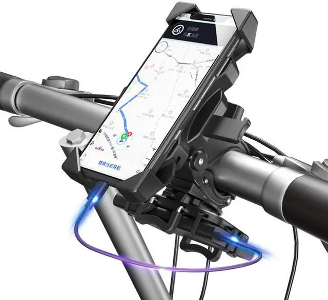 Main image of Bike Phone Mount 360° Rotatable Motorcycle & Mountain Bike Phone Holder with Adjustable Handlebar Mount, Silicone Universal Motorcycle Phone Mount Fit for iPhone,Android