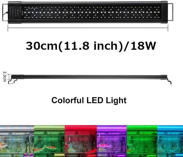 Main image of 11.8 Inch IP68 Waterproof 18W  Sunrise and Sunset LED Aquarium Fish Tank Light  Colors Change 24/7 Luminous Mode Fish Tank Controller