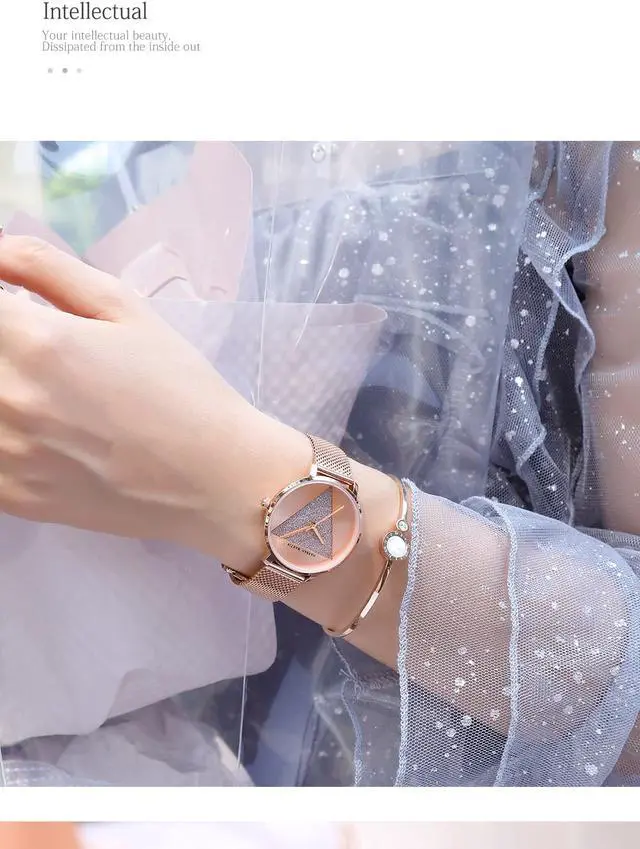 Alt view image 4 of 7 - Japanese Movement Women's Watches Ladies Waterproof Watch Stainless Steel Mesh Quartz Wrist Wacthes for Woman Fashion Simple Minimalist Dress Elegant Design with Wrist &Gift Box