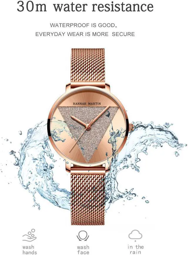 Alt view image 3 of 7 - Japanese Movement Women's Watches Ladies Waterproof Watch Stainless Steel Mesh Quartz Wrist Wacthes for Woman Fashion Simple Minimalist Dress Elegant Design with Wrist &Gift Box