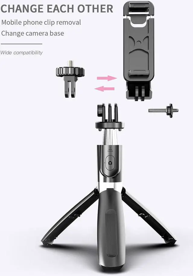Alt view image 2 of 7 - Bluetooth wireless  Selfie Stick Remote Control Tripod Handphone Live Photo Holder Tripod Camera foldable Handheld Shutter Remote Extendable Selfie Stick