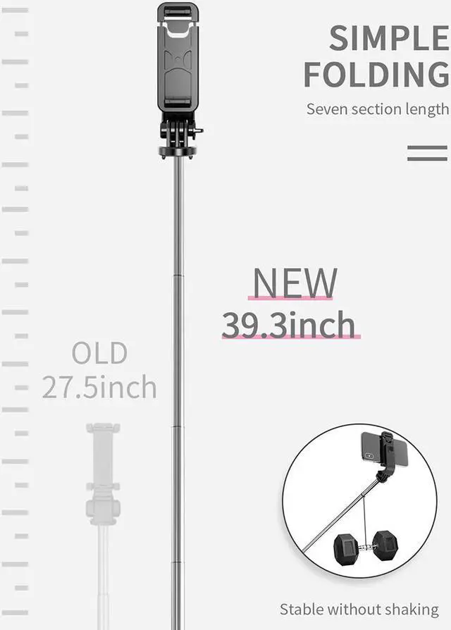 Alt view image 7 of 7 - Bluetooth wireless  Selfie Stick Remote Control Tripod Handphone Live Photo Holder Tripod Camera foldable Handheld Shutter Remote Extendable Selfie Stick