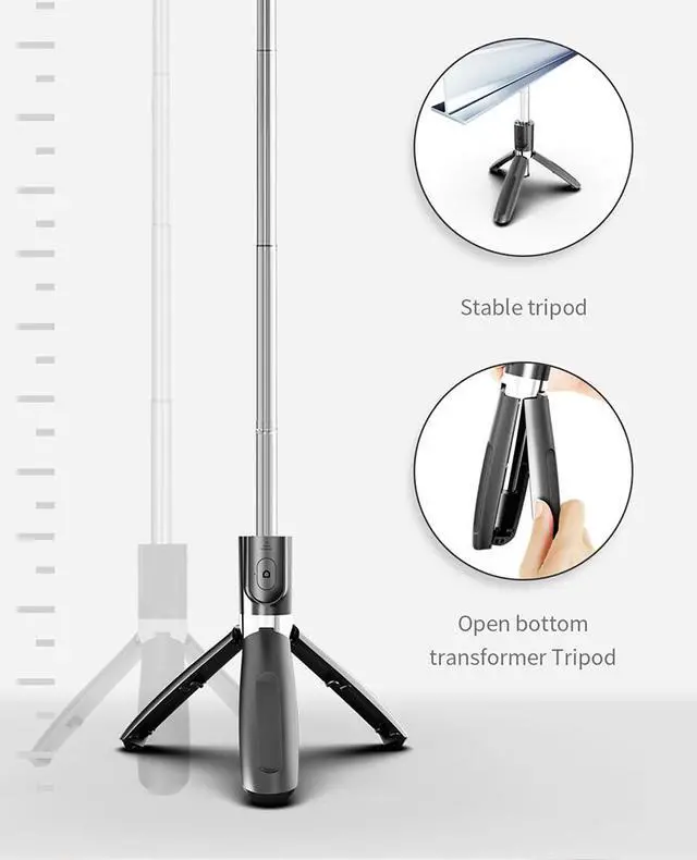 Alt view image 2 of 7 - Bluetooth wireless Selfie Stick Remote Control Tripod Handphone Live Photo Holder Tripod Camera foldable Handheld Shutter Remote Extendable Selfie Stick
