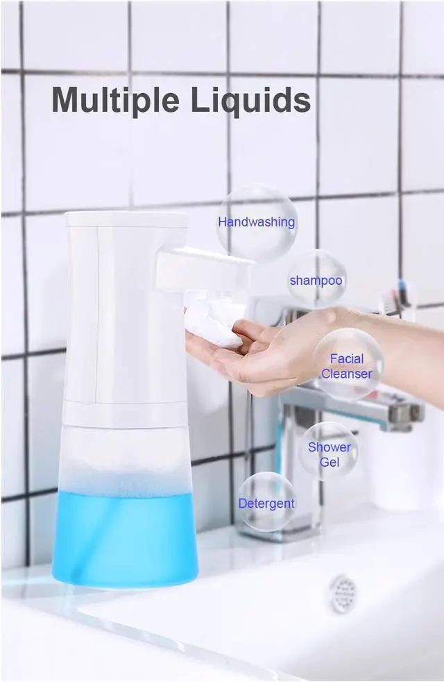Alt view image 4 of 7 - 350ml Waterproof Foam Liquid Dispenser Touch-free Hand Washer Soap Dispenser Pump IPX4 Infrared Foaming Hand Washer For Bathroom/Kitchen