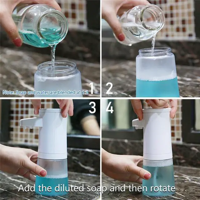 Alt view image 6 of 7 - 350ml Waterproof Foam Liquid Dispenser Touch-free Hand Washer Soap Dispenser Pump IPX4 Infrared Foaming Hand Washer For Bathroom/Kitchen