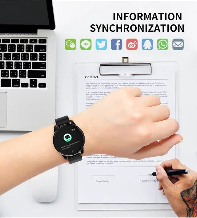 Alt view image 4 of 7 - Smart Bracelet Milan Strap Smart Watch Sports Heart Rate Blood Pressure Waterproof Silicone