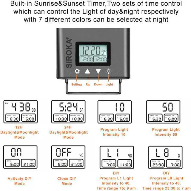 Alt view image 6 of 7 - Aquarium Fish Tank RGB LED Light Multi Clour Change sunrise and sunset time setting