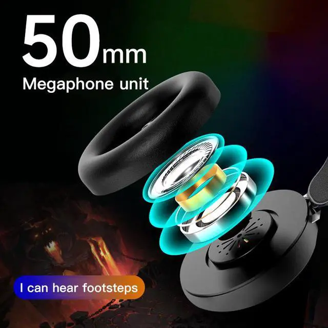 Alt view image 3 of 7 - Headphone Gaming Earphone Wired Gamer Headphone Surround Stereo Sound Headsets with Mic LED light for PC