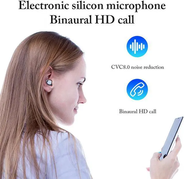 Alt view image 4 of 7 - 2 in 1 Wireless Bluetooth 2000mAh HI-FI headset binaural speaker two-in-one TWS mini broadcasting speaker 9D holographic sound field in-ear earphone
