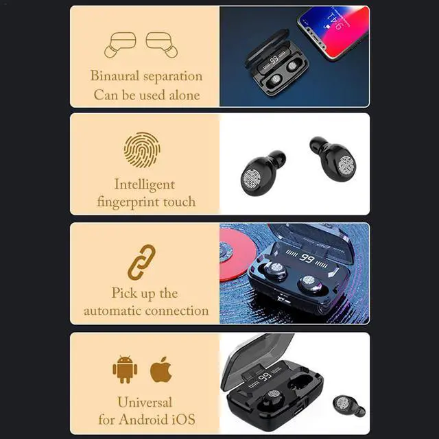 Alt view image 3 of 7 - SIROKA-Bluetooth Earphone TWS Wireless Samrt earbuds Touch LED Display Double ear HD call Bluetooth 5.0 for phone