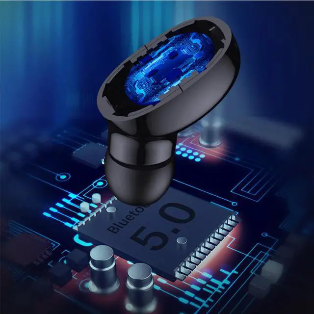 Alt view image 2 of 7 - Headset Hifi Stereo HD Call TWS Wireless Earphone Bluetooth Mini in-ear  Microphone Earbuds Waterproof with LED Power Display