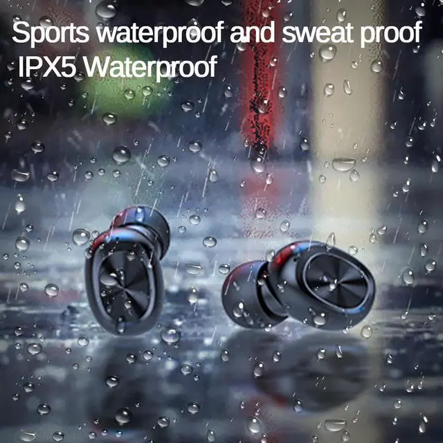 Alt view image 4 of 7 - Headset Hifi Stereo HD Call TWS Wireless Earphone Bluetooth Mini in-ear  Microphone Earbuds Waterproof with LED Power Display