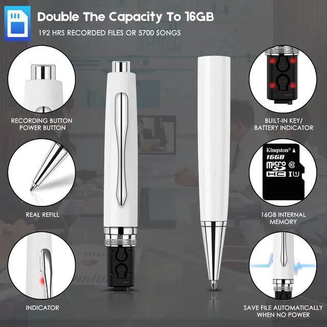 Alt view image 2 of 7 - High-definition digital voice recorder long-distance noise reduction mini recording voice control recording meeting student class recorder