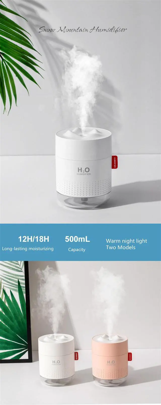 Alt view image 2 of 7 - Snow Mountain Cute Humidifier Water Spray Plug-in Rechargeable Car Humidifier