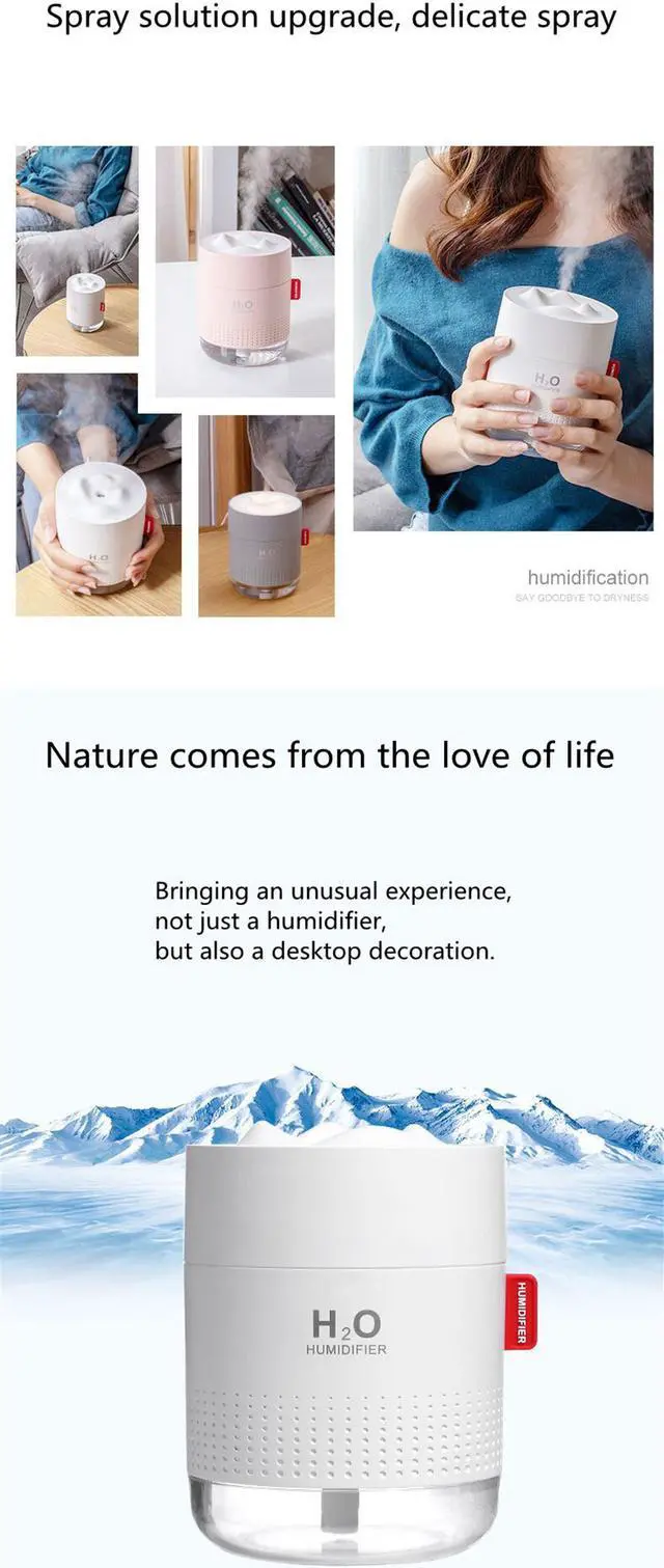Alt view image 3 of 7 - Snow Mountain Cute Humidifier Water Spray Plug-in Rechargeable Car Humidifier