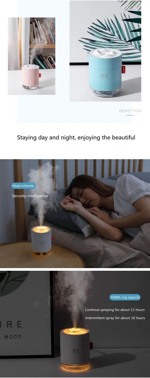 Alt view image 3 of 7 - Snow Mountain Cute Humidifier Water Spray Plug-in Rechargeable Car Humidifier