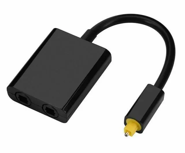 Alt view image 2 of 6 - Dual Port Toslink Digital Optical Adapter Splitter Fiber Audio Cable 1 In 2 Out