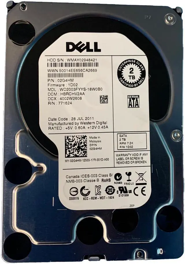 Main image of Dell 2G4HM 2TB SATA 7.2K 3GBPS ES 3.5" Drive WD2003FYYS-18W0B0