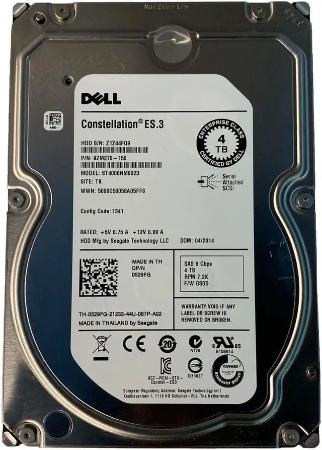 Main image of Dell 529FG 4TB NL SAS 7.2K 6GBPS 3.5" Drive 9ZM270-150 ST4000NM0023