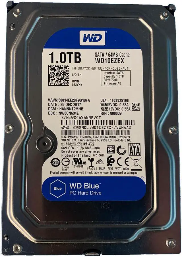 Main image of Dell 8JYXK 1TB SATA 7.2K 6GBPS 3.5" Drive WD10EZEX-75WN4A0