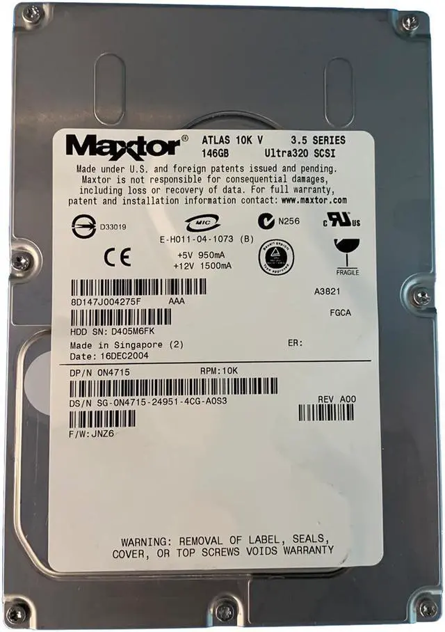 Main image of Dell N4715 146GB U320 10K 80Pin Hard Drive 8D147J004275F