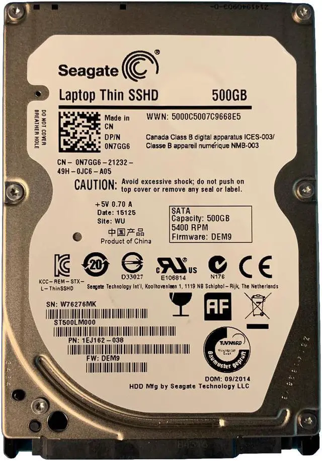 Main image of Dell N7GG6 500GB SATA 5.4K 6GBPS 2.5" Drive ST500LM000 1EJ162-038