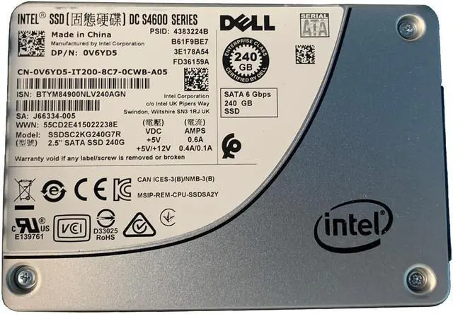 Main image of Dell V6YD5 240GB SATA 6GBPS Enterprise 2.5" SSD SSDSC2KG240G7R