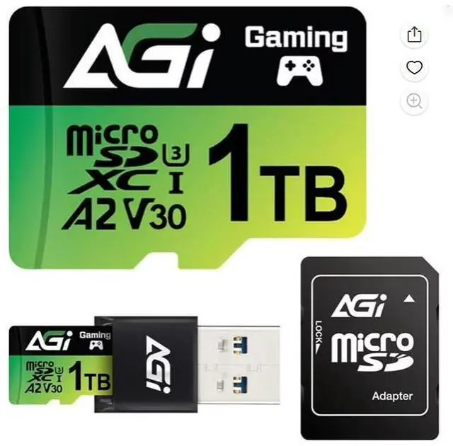 Main image of AGI 1TB MicroSD Memory Card TF138 U1/C10 High-Speed Flash Storage for Smartphones, Tablets, and Cameras, Retail Packaging