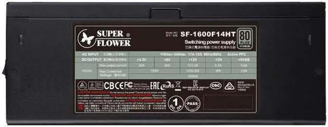 Alt view image 5 of 7 - Super Flower Leadex Titanium 1600W 80+ Titanium, 10 Years Warranty,  ECO Fanless & Silent Mode, Full Modular Power Supply, Dual Ball Bearing Fan, SF-1600F14HT