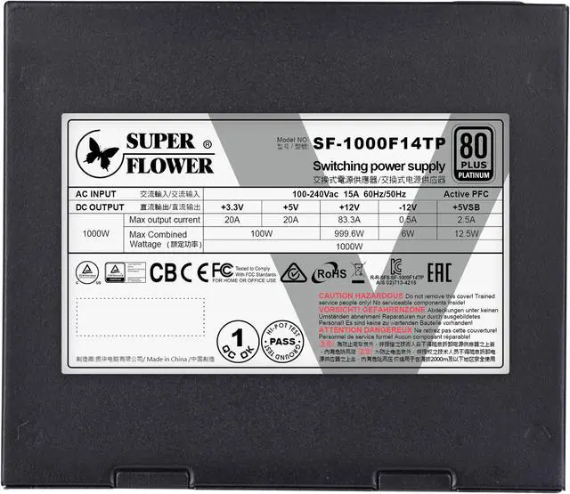 Alt view image 4 of 7 - Super Flower Leadex V Platinum PRO 1000W ATX 80 PLUS PLATINUM Certified Power Supply, Smallest 130mm 1000W ATX PSU, 10 Years Warranty, Patent Super Connectors, Full Modular, SF-1000F14TP