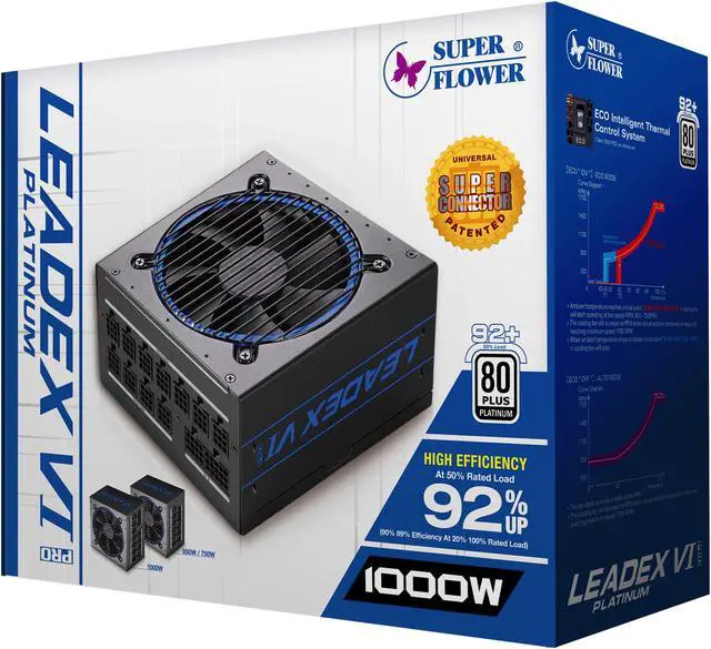 Alt view image 7 of 7 - Super Flower Leadex VI Platinum PRO 1000W ATX 80 PLUS PLATINUM Certified Power Supply, 10 Years Warranty, Patent Connectors, Full Modular, Ultra-Flexible Flat Ribbon Cables, FDB Fan, SF-1000F14PE