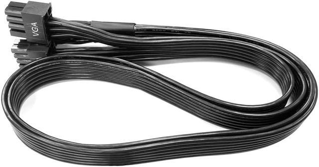 Alt view image 2 of 4 - SUPER FLOWER 600W PCIe 5.0 / Gen 5 12VHPWR PSU Cable - Black - Fits LEADEX TITANIUM, LEADEX PLATINUM SE PSUs via Dual 8-pin PCIe - 12+4pin Connector - Flat Cables 600mm