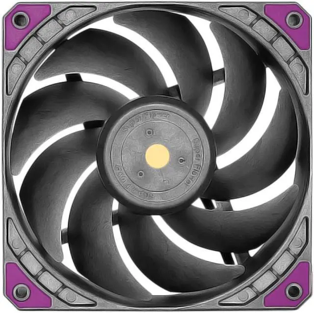Alt view image 3 of 4 - Super Flower, MEGACOOL 120mm fan, 12-pole motor design, extremely cooling performance, PWM, Black/Grey , Computer Case Fan, Anti-Vibration Mounting Pads, SF-PF121-BK, 30mm depth