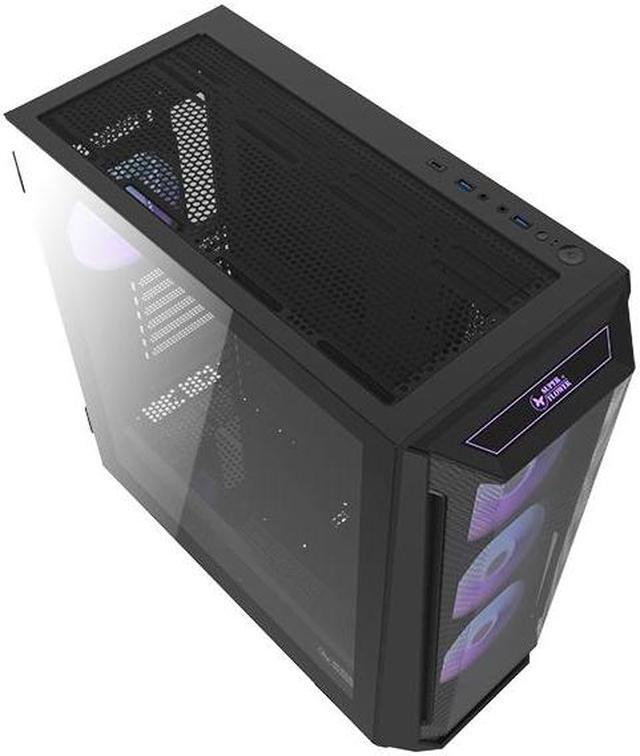 Alt view image 5 of 6 - Super Flower Zillion M705, Black Steel, Tempered Glass ATX Mid Tower Computer Case, High-Airflow, 4x 120mm ARGB Fan + ARGB Hub Included.