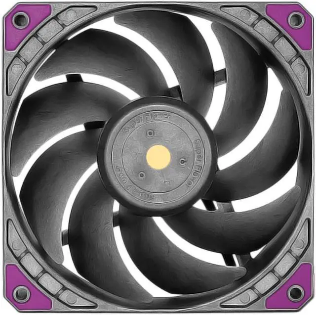 Alt view image 3 of 5 - Super Flower MEGACOOL 140mm fan, Triple-Pack, 12-pole motor, PWM, Purple Anti-Vibration Mounting Pads, Computer Case Fan, Remote Control, SF-PF141-BK_3P, 30mm depth