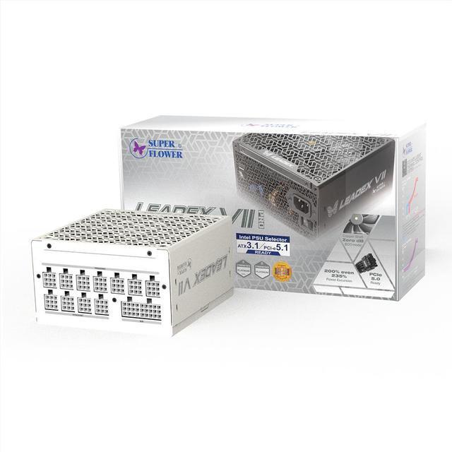 Alt view image 7 of 7 - Super Flower Leadex VII XP 1000W 80+ Platinum, Cybenetics Platinum, Full Modular, ATX 3.1, W/12V-2*6 Cable (2x8pin - 16pin native cables) , Power Supply, FDB Fan, SF-1000F14XP, White