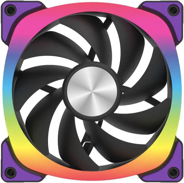 Alt view image 5 of 6 - Super Flower NEON ARGB 120mm fan, Triple-Pack, Purple Anti-Vibration Mounting Pads, Computer Case Fan, Remote Control, SF-ARGB121-BK_3P