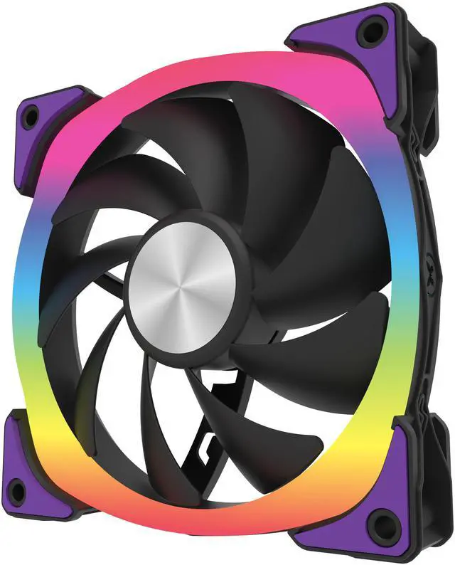 Alt view image 2 of 6 - Super Flower NEON ARGB 120mm fan, Triple-Pack, Purple Anti-Vibration Mounting Pads, Computer Case Fan, Remote Control, SF-ARGB121-BK_3P
