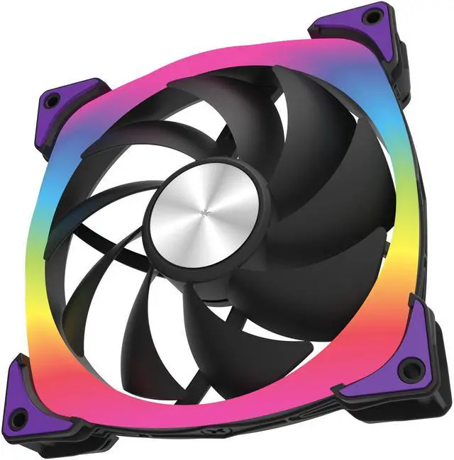 Alt view image 3 of 6 - Super Flower NEON ARGB 120mm fan, Triple-Pack, Purple Anti-Vibration Mounting Pads, Computer Case Fan, Remote Control, SF-ARGB121-BK_3P