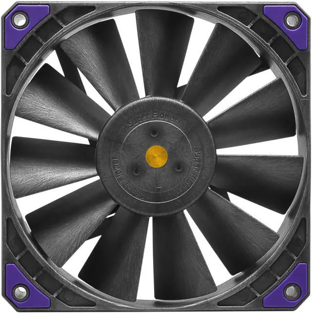 Alt view image 4 of 5 - Super Flower, MEGACOOL Forward&Reverse 120mm fan, 3pcs pack,12-pole motor, PWM, Black/Grey , Computer Case Fan, Anti-Vibration Mounting Pads, SF-RF121-BK_3P, 30mm depth